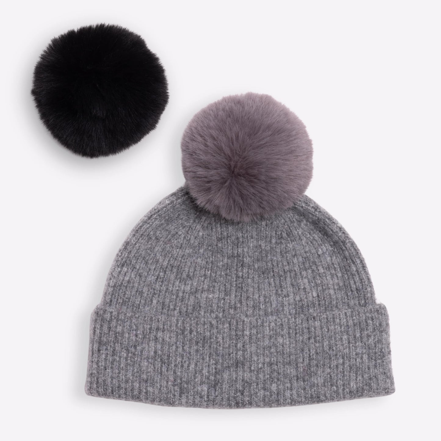Kaschmirmütze mit Bommel