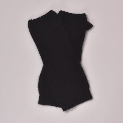 Schwarze fingerlose Kaschmir-Handschuhe